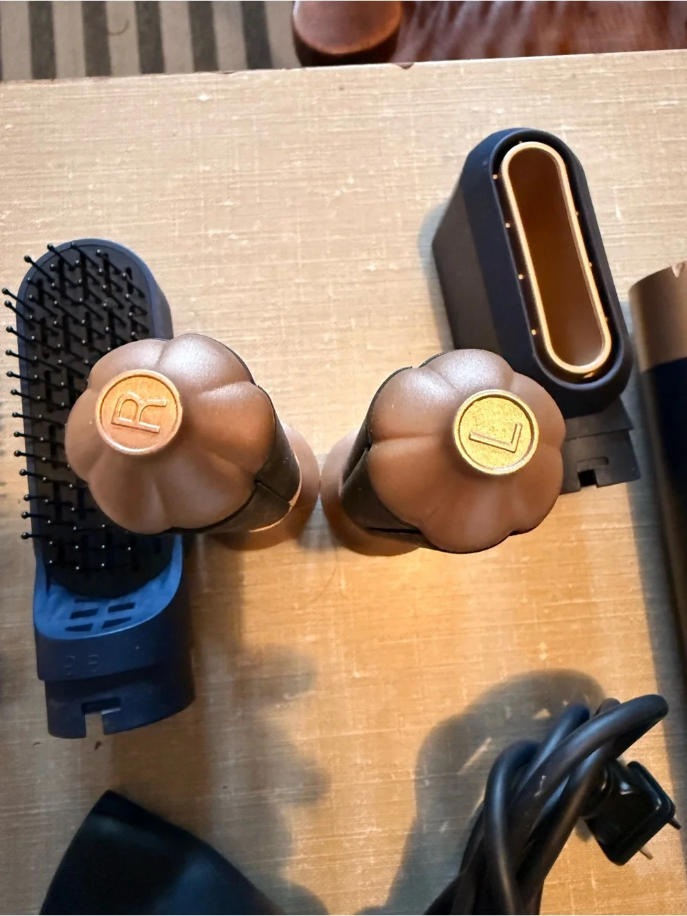 Nora Styler 5-in-1 Multistyler Pro Air Wrap Dryer Brush Wand Navy and Gold